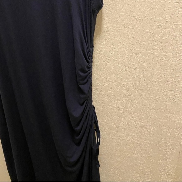 Athleta Navy Blue Side Gather T-Shirt Dress Size Small (Tiny Flaw) - Picture 5 of 10